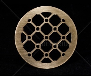 Вентиляционная решетка 110 мм круглая латунная с лаком