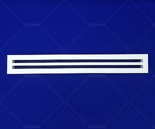 Решетка вентиляционная щелевая, с сеткой, белая, 600×80×1,5мм (фото 2)
