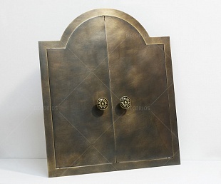 Дверца латунная для камина 360х420мм (фото 2)