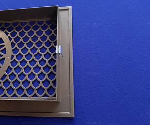 Декоративная стальная решетка с монтажной рамкой, 350×180мм (фото 3)