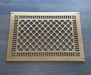 Декоративная вентиляционная решётка, латунь 170х240х2мм (фото 2)