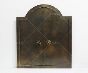 Дверца латунная для камина 360х420мм (фото 1)