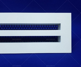 Решетка вентиляционная щелевая, с сеткой, белая, 600×80×1,5мм (фото 4)