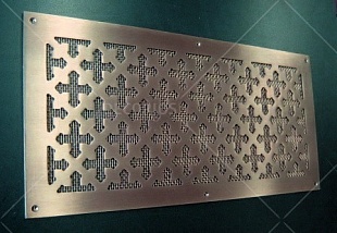 Вентиляционная решетка латунная 300х180х2мм (фото 1)
