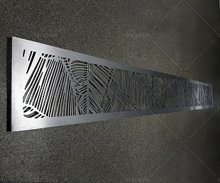 Решётка декоративная, шлифованный алюминий, 2760х340х2мм (фото 1)