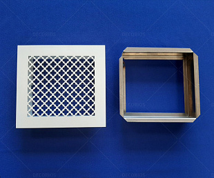 Решётка стальная вентиляционная 215×188мм, дл 21, в комплекте с рамкой (фото 1)