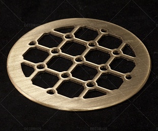 Вентиляционная решетка 110 мм круглая латунная с лаком (фото 3)