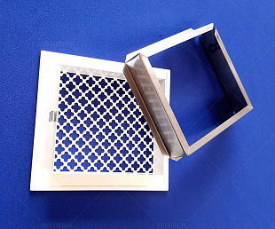 Решётка стальная вентиляционная 215×188мм, дл 21, в комплекте с рамкой