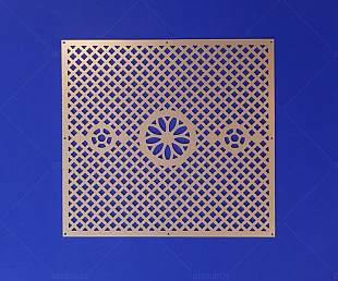 Решётка для вентиляции декоративная 450×450мм. Металл, окраска под бронзу. (фото 2)