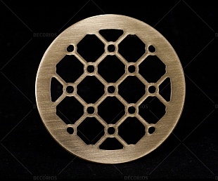 Вентиляционная решетка 110 мм круглая латунная с лаком (фото 1)