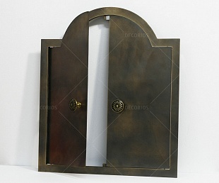 Дверца латунная для камина 360х420мм (фото 4)